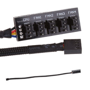 1 To 5 4 Pin TX4 PWM CPU Fan Case Splitter Braided Power Cab