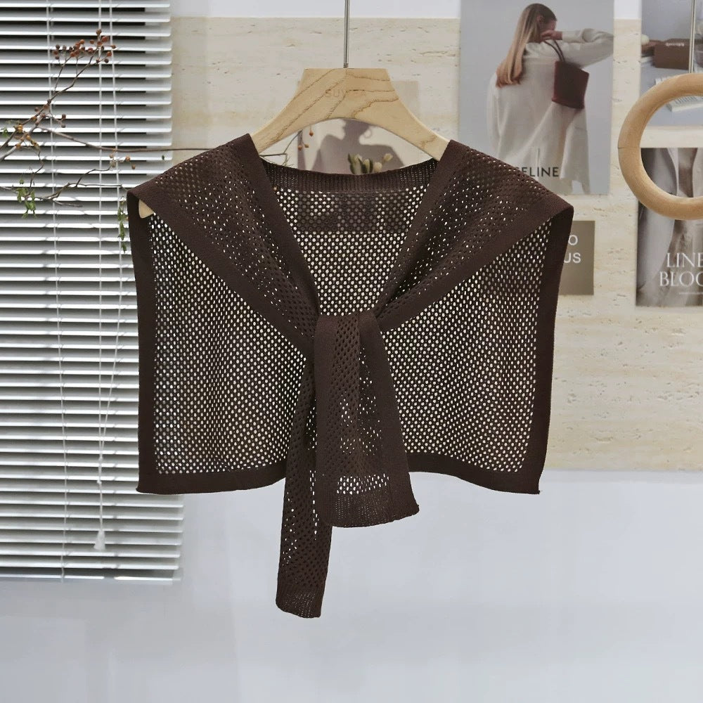 Knitted Shawl Matching Shirt Skirt Outer T-shirt Small Waistcoat