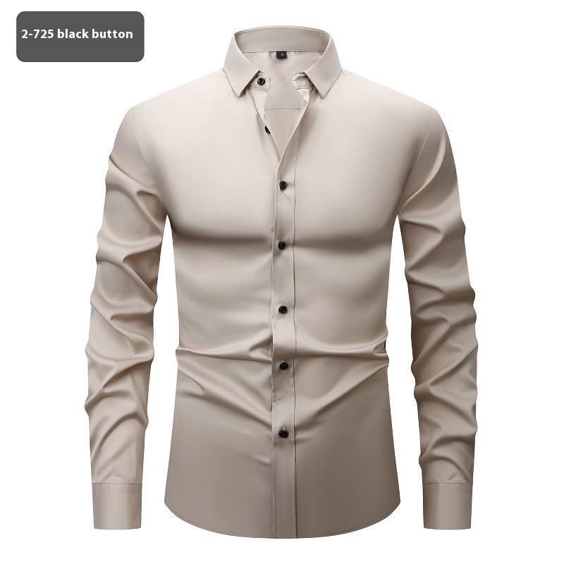 Fashion Personality Four-sided Stretch Shirt Men's Long Sleeve