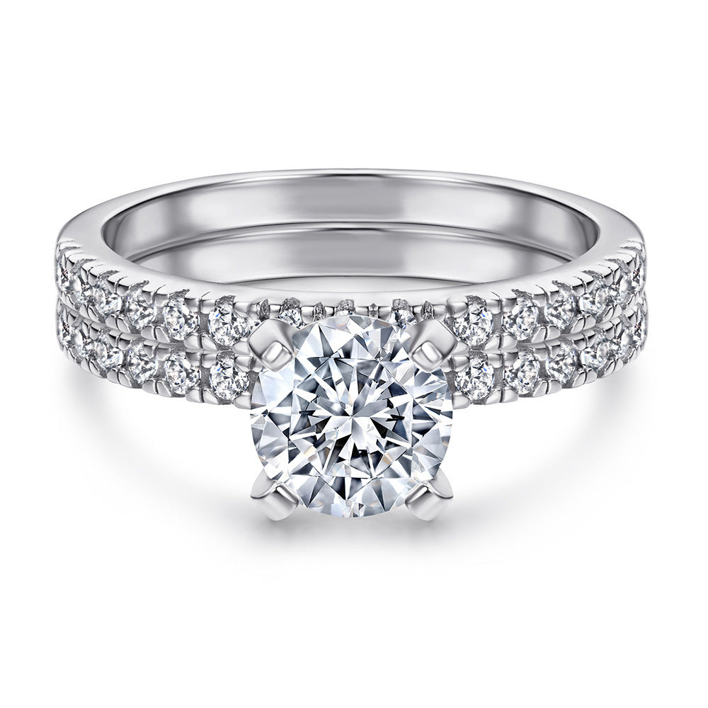 European And American Zircon Silver Ring Fashion Jewelry Women