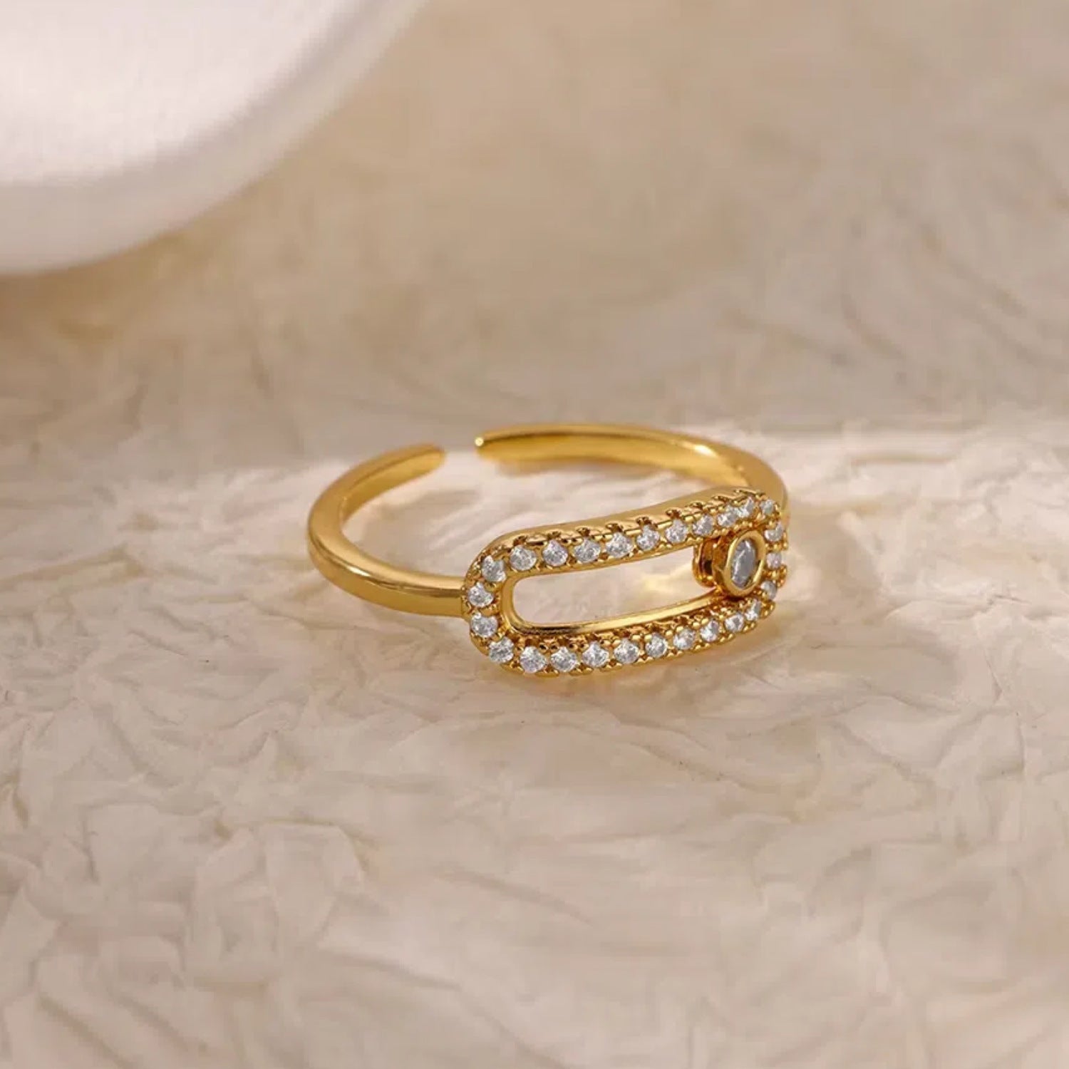 Open Ring Color Crystal Zircon Women