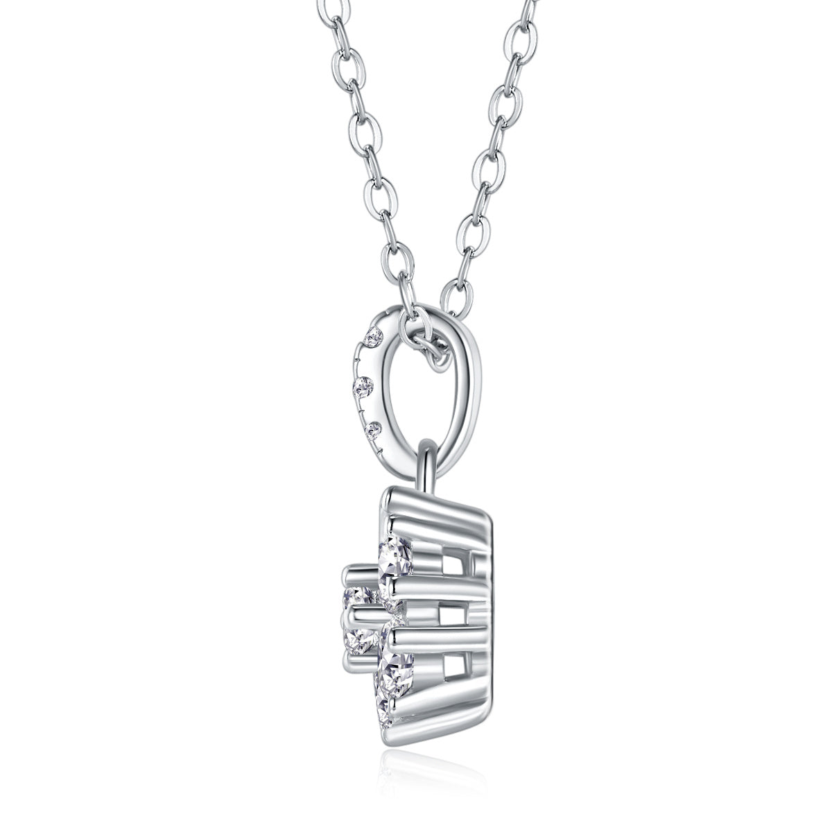 Snowflake Dance - A Fashionable And Luxurious Diamond Jewelry Pendant Set With Moissanite S925 Sterling Silver And Platinum Plating