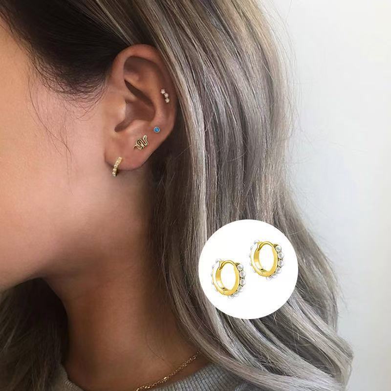 Sterling Silver 18K Electroplating Artistic Sense Pearl Ear Clip