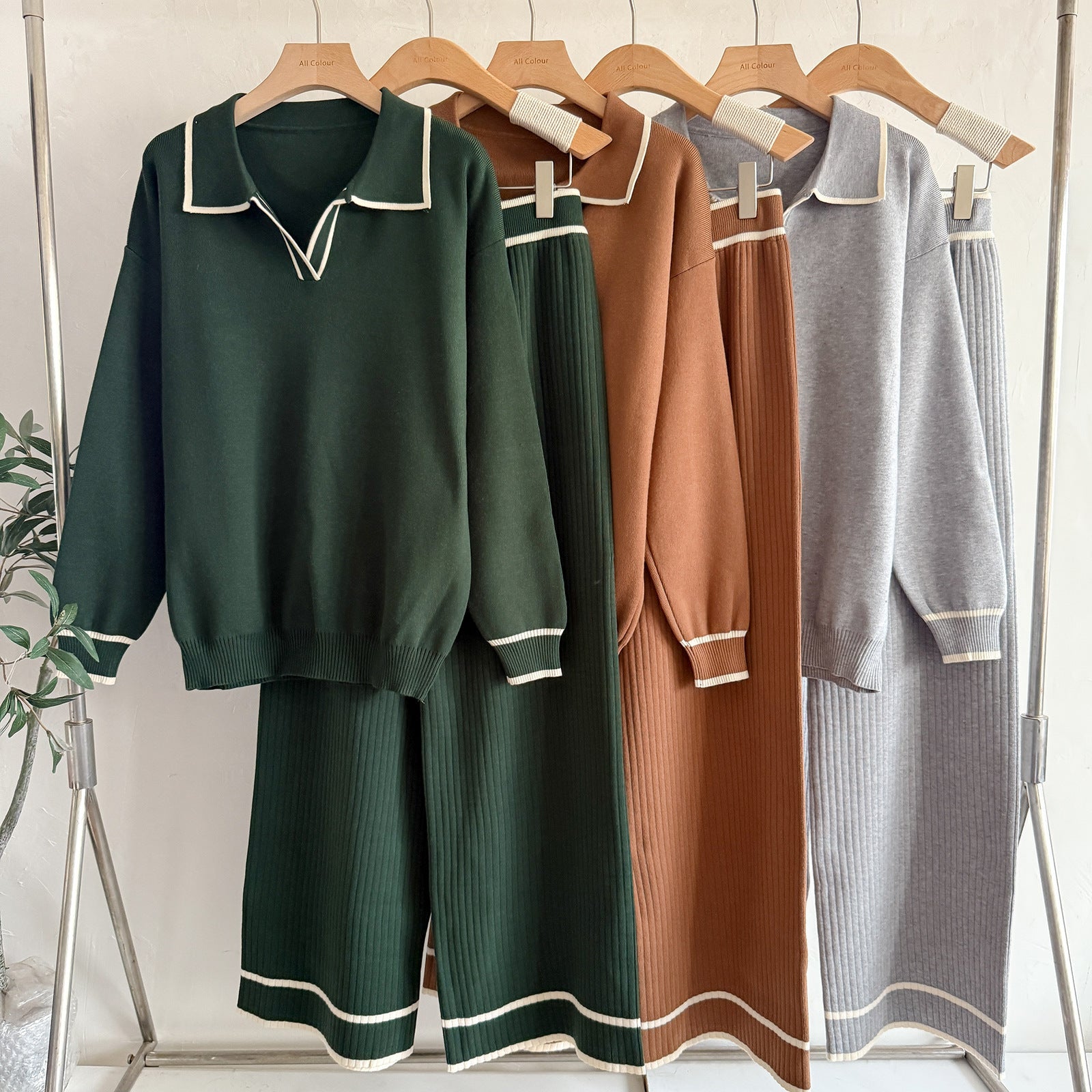 New Contrast Color Fashion Casual Women's Suit