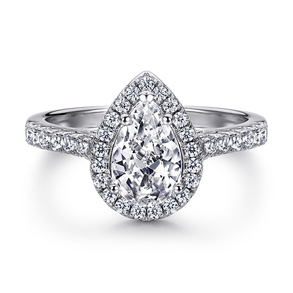 European And American Zircon Silver Ring Fashion Jewelry Women