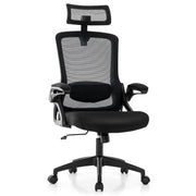 Adjustable Swivel Task Chair Ergonomic Office Chair with Adjustable Lumbar Support-Black