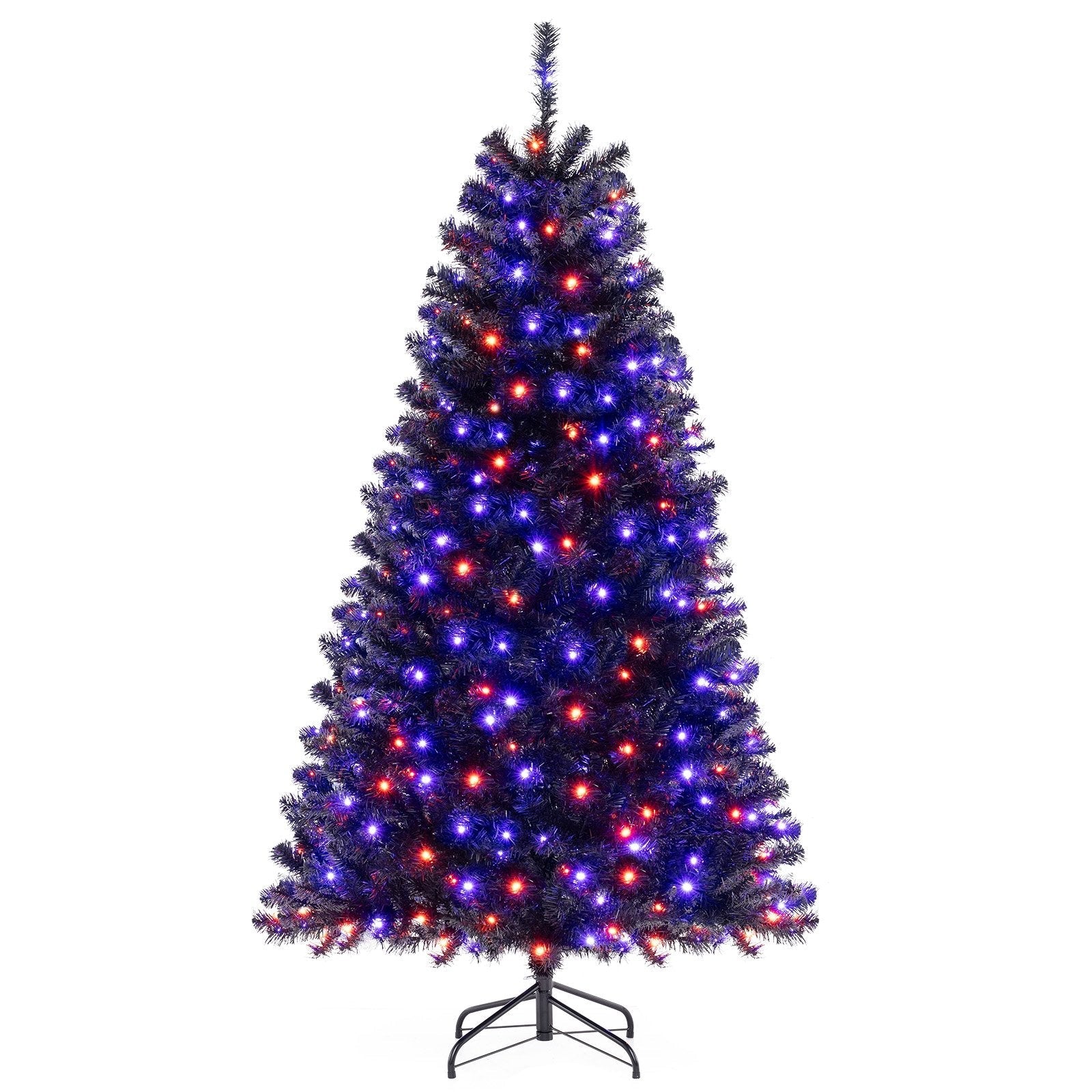 6/7/8 Feet Artificial Christmas Tree with 6 Lighting Modes and Spooky Sounds-7 ft