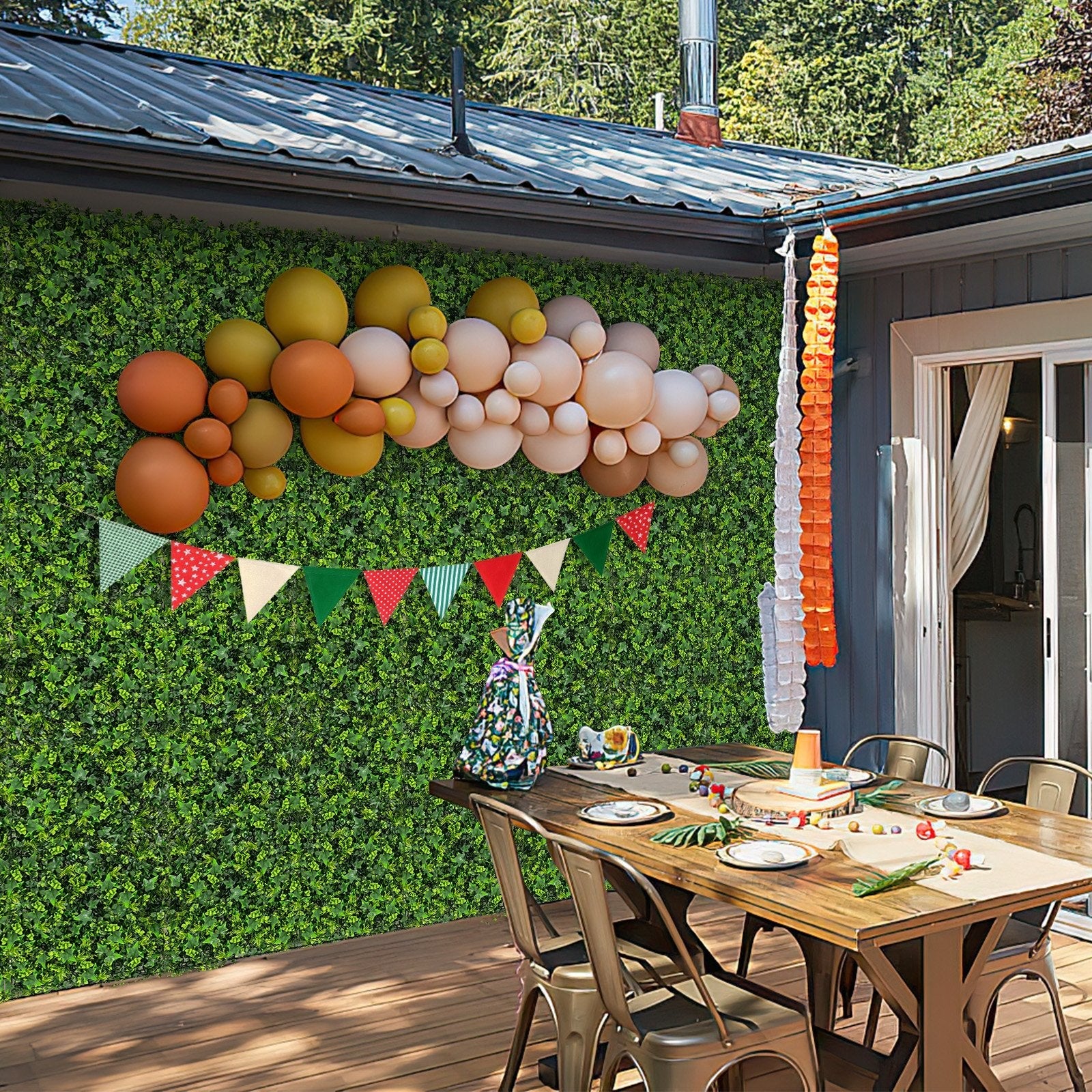 12 Pieces 20 x 20 Inch Artificial Greenery Foliage Panels with Insertable Branches