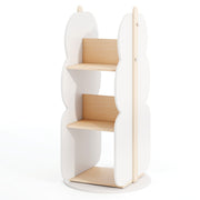 360° Kid's Rotating Bookshelf Toy Storage Organizer with 5 Shelves-White