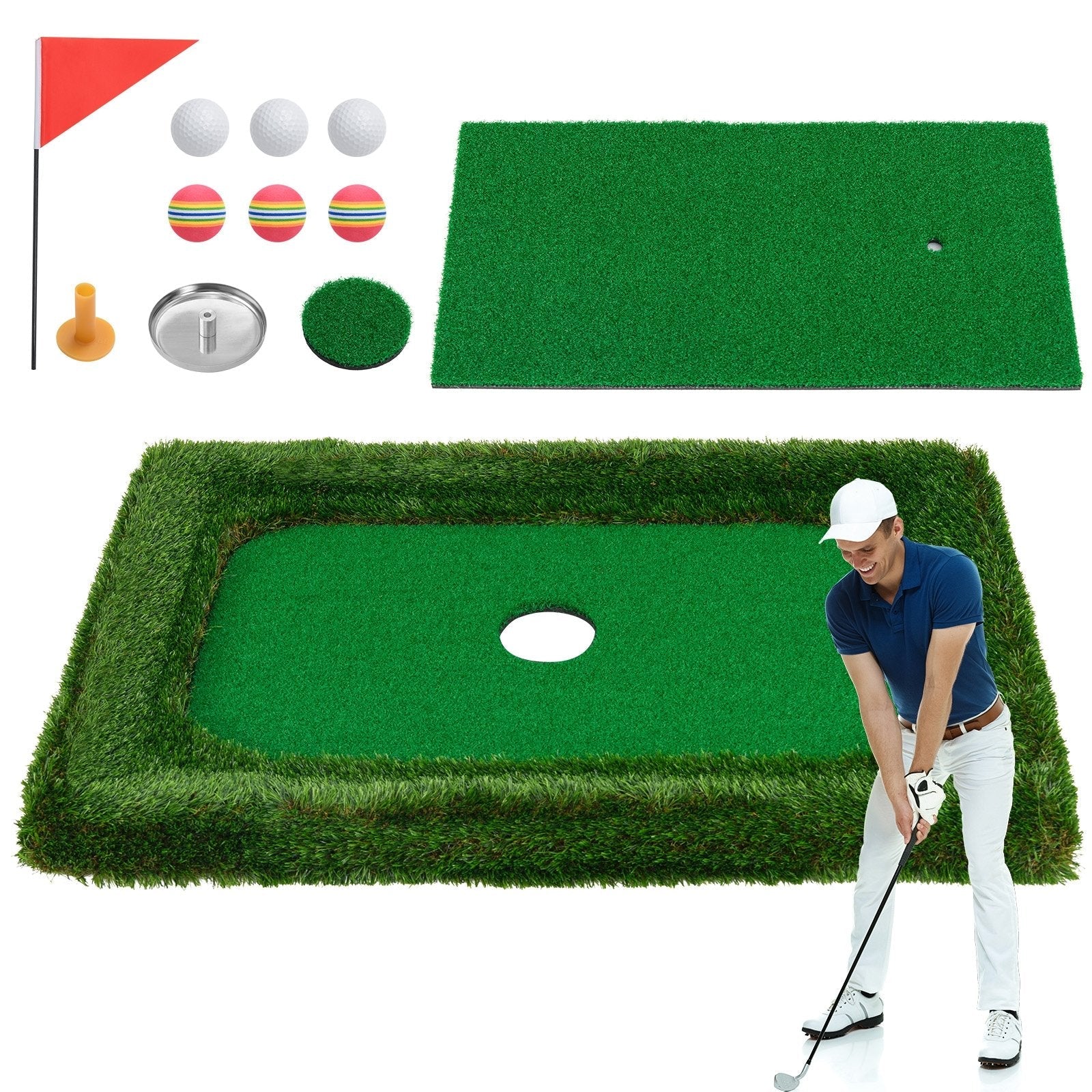 37.5 x 25.5 Inch Floating Golf Green for Pool Chipping Green Mat