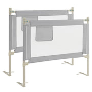 Toddler Bedrail with Side Pocket and 24 Adjustable Heights-Gray