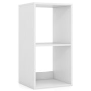 2 Cube Bookshelf with Back Guardrail for Living Room Bedroom-White