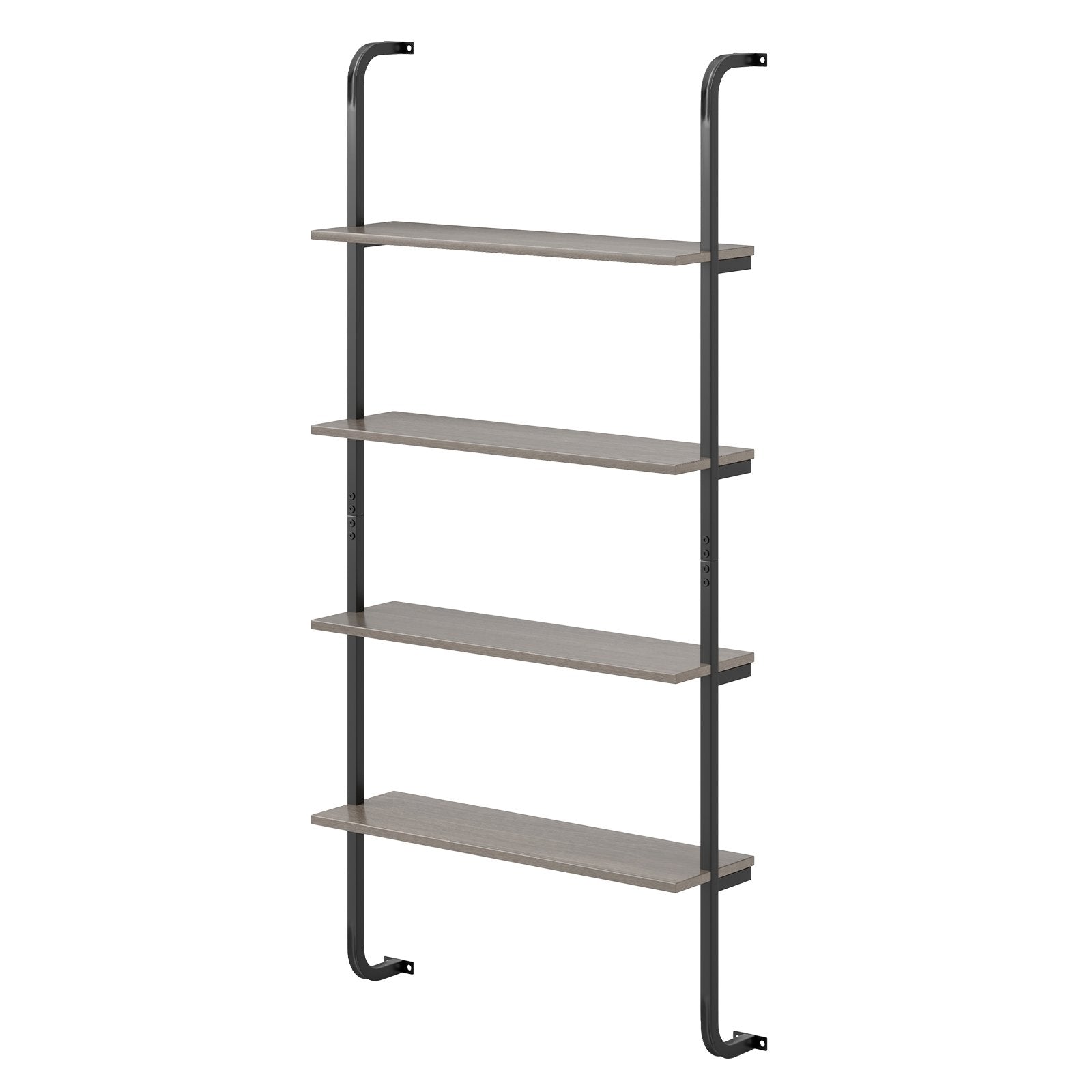 4-Tier Industrial Pipe Shelving with Metal Frame for Living Room Kitchen-Oak