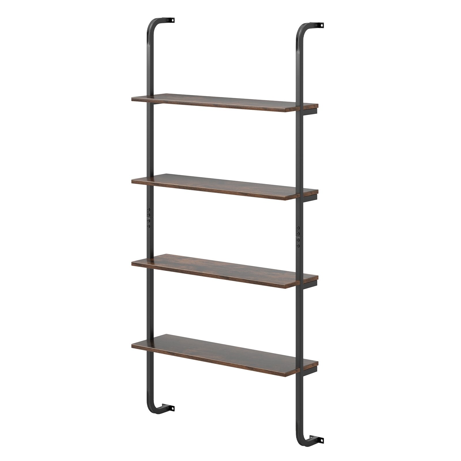 4-Tier Industrial Pipe Shelving with Metal Frame for Living Room Kitchen-Oak