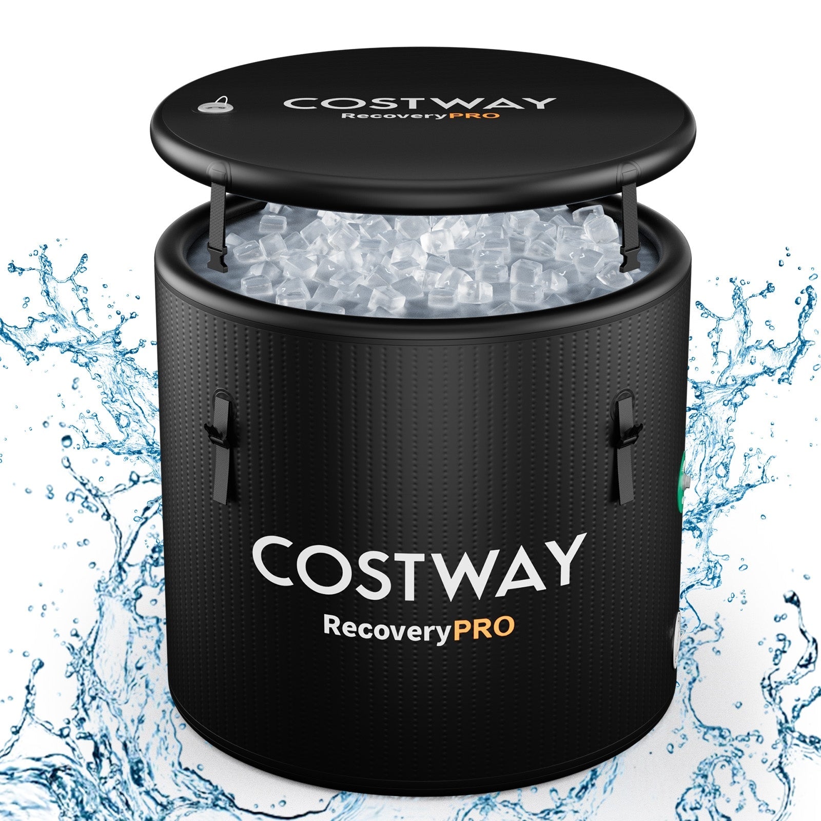 79 Gal Water Chiller Compatible Cold Plunge Tub with Cover-Black