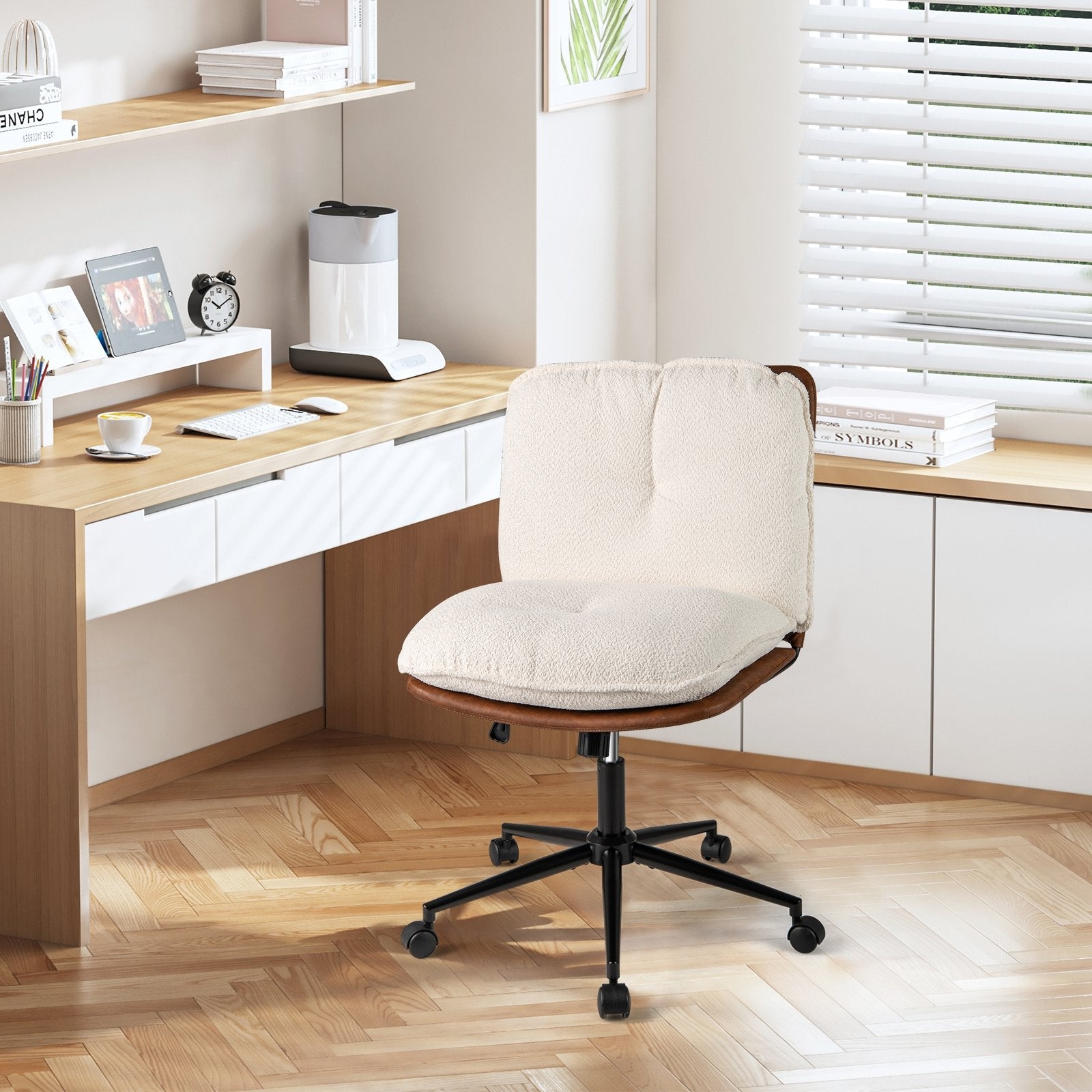 Armless Home Office Chair with Rocking Backrest