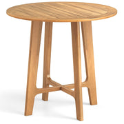 31.5 Inches Patio Dining Table with Slatted Tabletop and X-shaped Frame