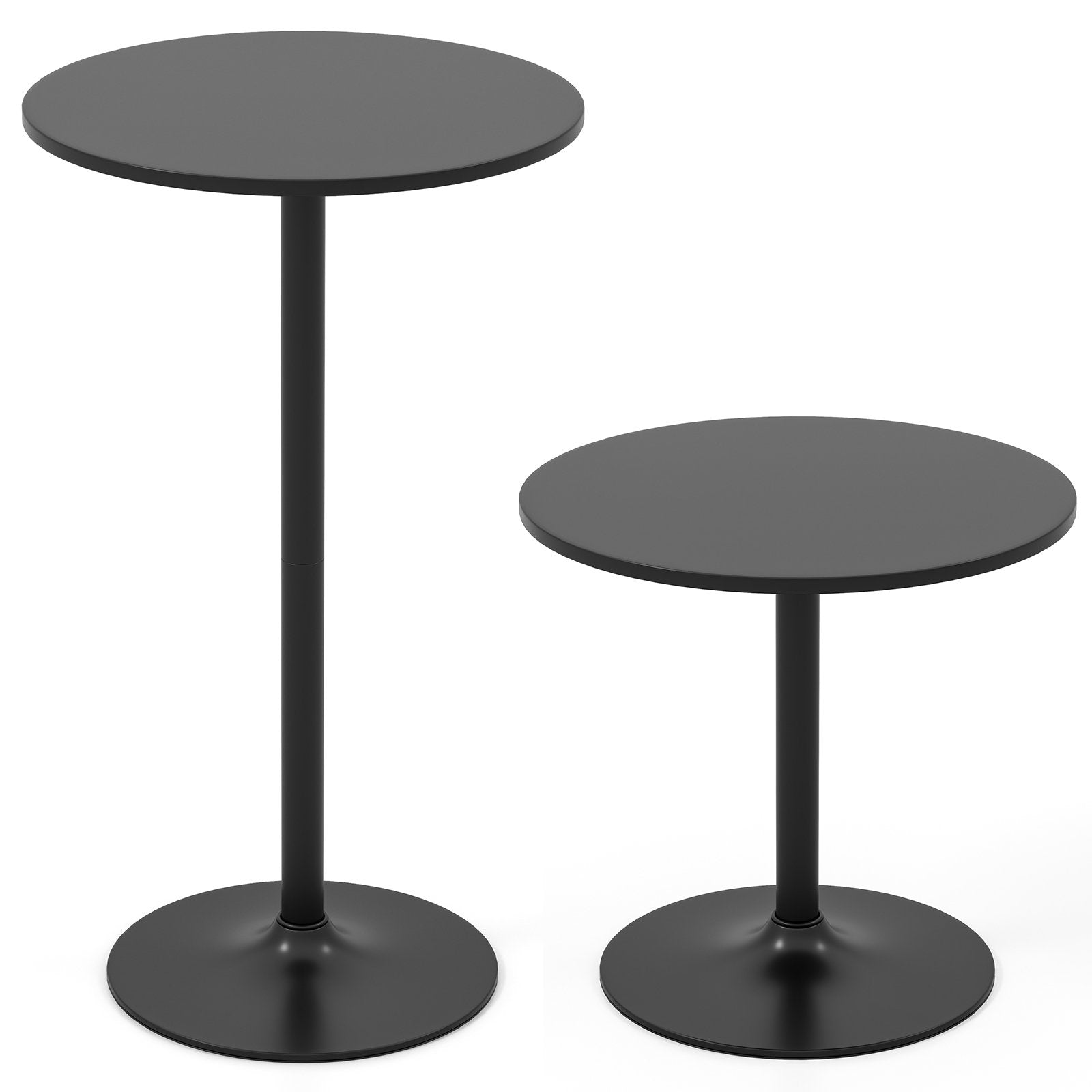 24 Inch Modern Style Round Cocktail Table with Metal Base and MDF Top-1 piece
