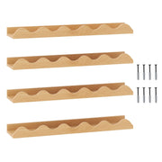 24 Inch Kids Bookshelf Set of 4 Wall-Mounted Picture Ledge Shelf-Natural