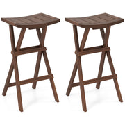 Bar Stools Set of 2 with Saddle Seat and Footrest for Kitchen Island and Balcony