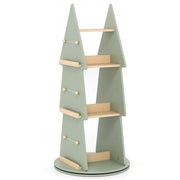 4 Tier Tree Shape Kids Rotating Bookshelf 360° Display Rack Storage Organizer-Green