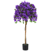 4.5 Feet Artificial Azalea Tree with Cement Pot-Purple