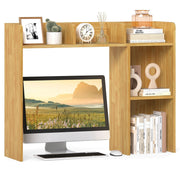 3-Tier Multipurpose Desk Bookshelf with 4 Shelves-Beige