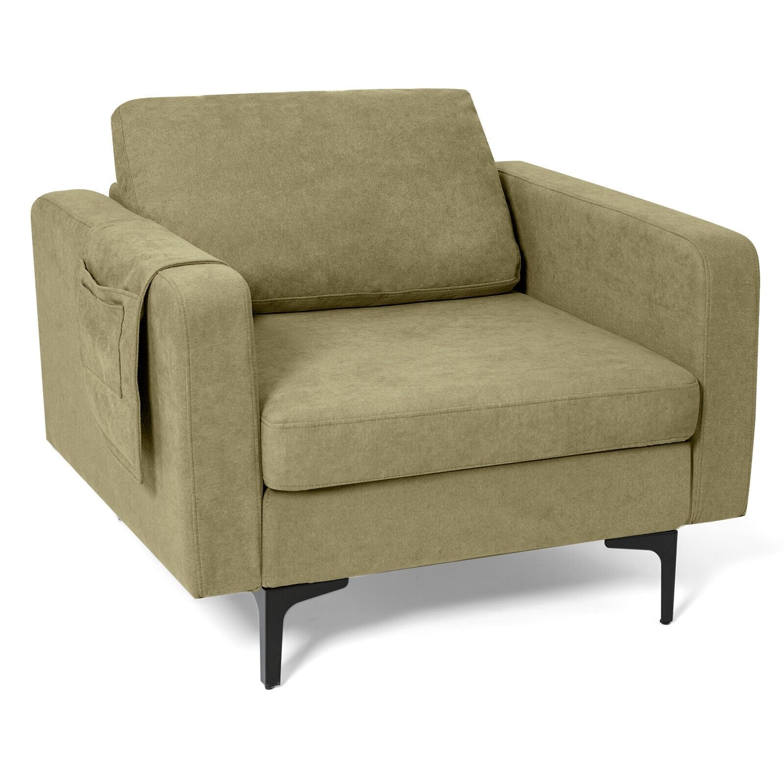 1/2/3/4-Seat Convertible Sectional Sofa with Reversible Ottoman-1-Seat