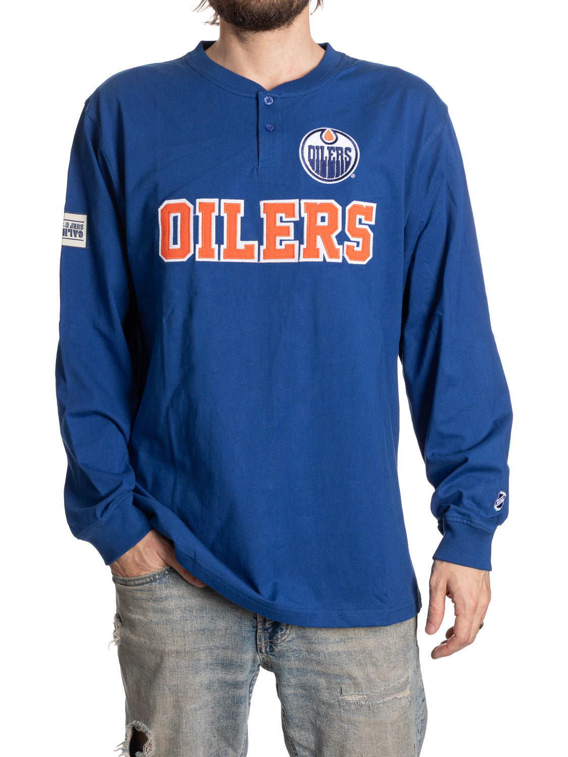 Edmonton Oilers Long Sleeve Henley