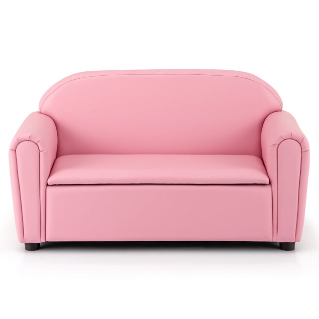 Kids Sofa Armrest Chair with Storage Function-Pink
