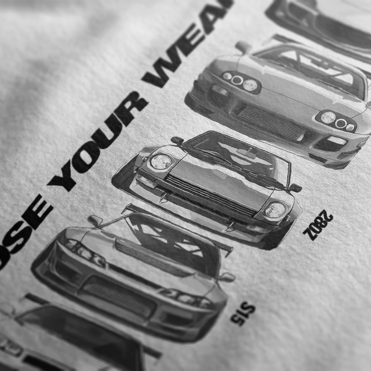 Choose Your Weapon JDM Armory Automotive Graphic T-Shirt | Mens & Womens (Unisex)