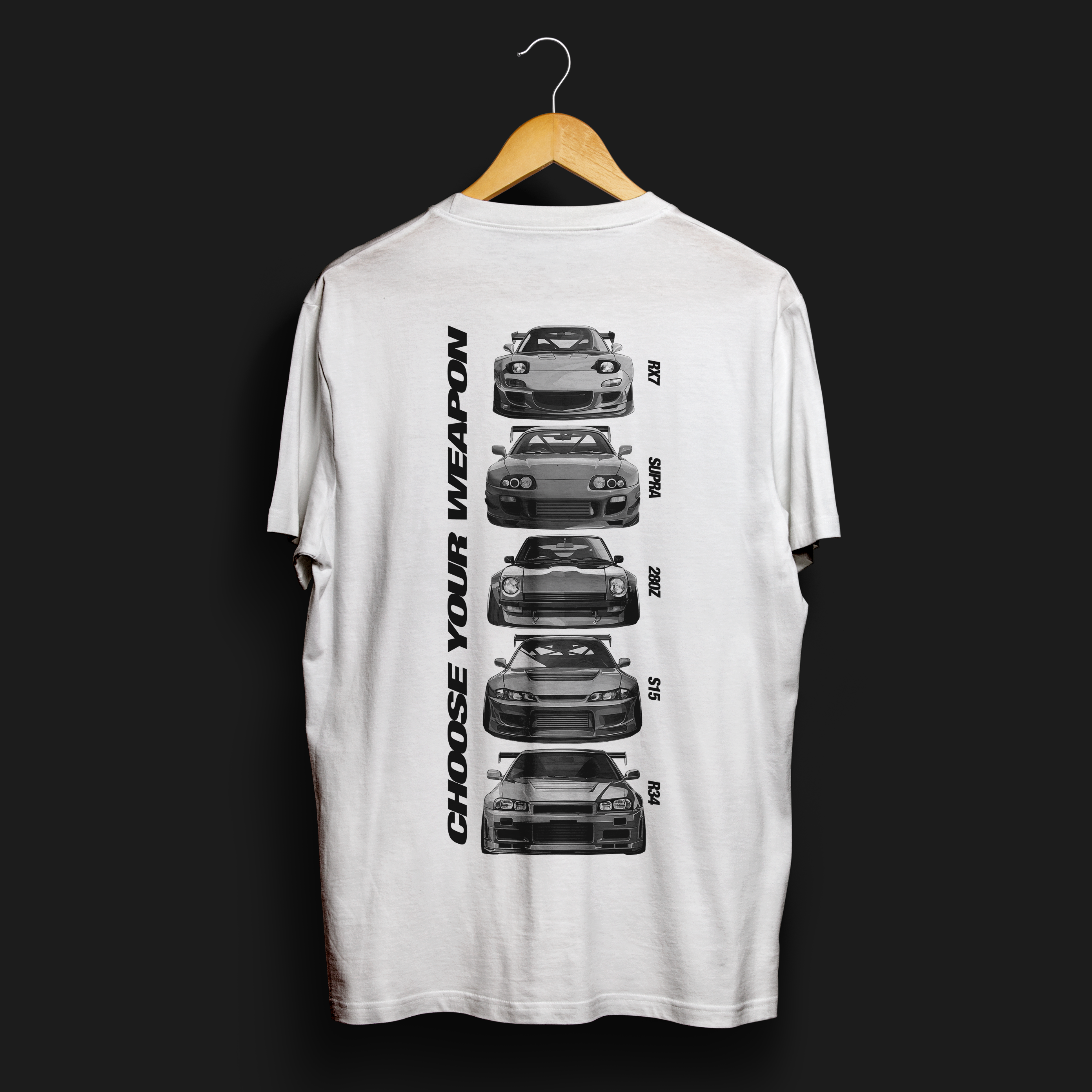 Choose Your Weapon JDM Armory Automotive Graphic T-Shirt | Mens & Womens (Unisex)