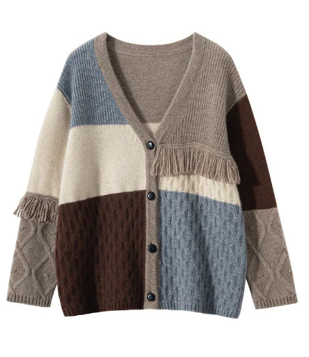 Men's Stylish Tassel V-Neck Cardigan